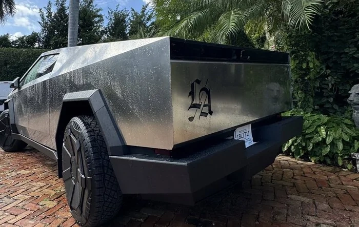 Alex Ohanian's Cybertruck back at home in Miami FL