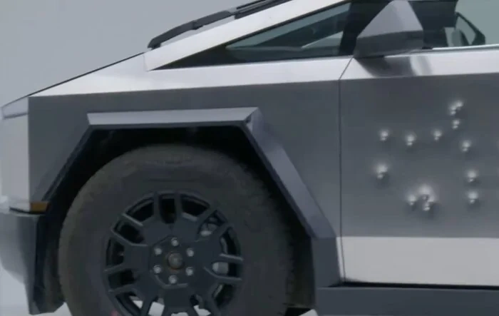 The Petersen is Now Displaying The Bullet Tested Cybertruck!