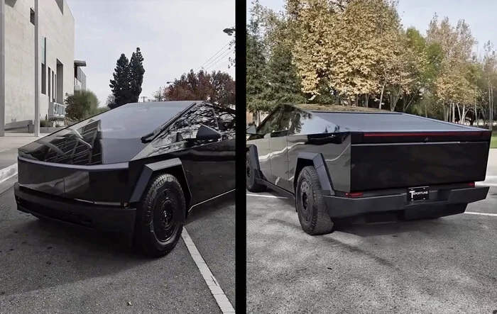 GLOSS BLACK Cybertruck completed - first look video