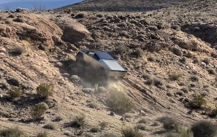 Cybertruck Steep Offroading Climbing Footage