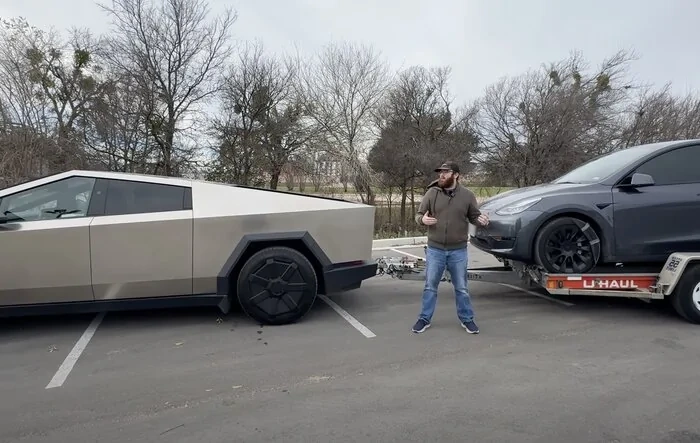 Cybertruck Achieved 148 Mile Range Towing a Model Y