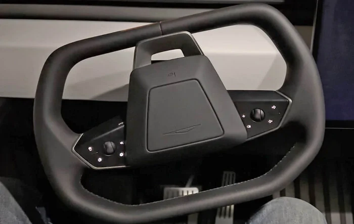 Squirkle steering wheel behavior when Cybertruck is sleeping.