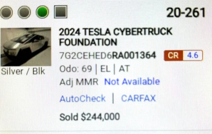 Cybertruck sells for $244,000 at Manheim wholesale auction!