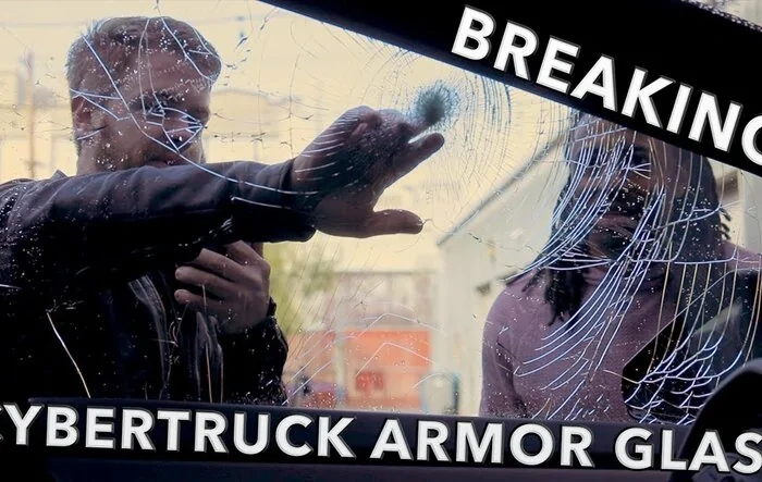 Cybertruck window strength tested with 3" steel ball until breaking point limit