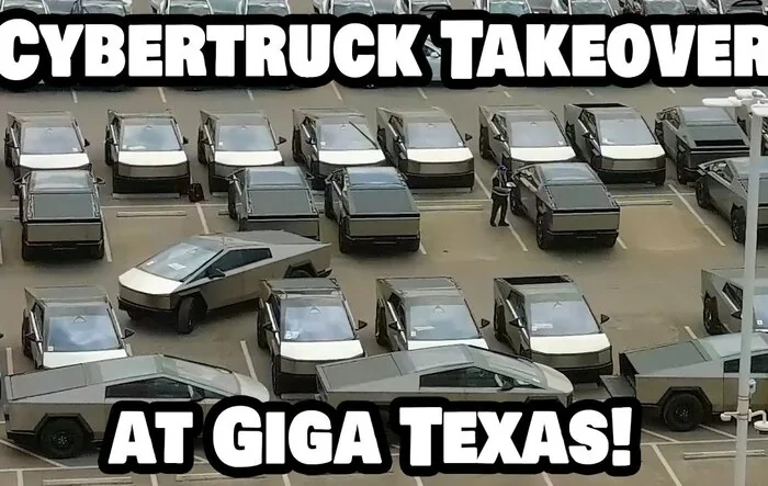 Cybertruck takeover!  ~ 317 Cybertrucks at Giga Factory Texas