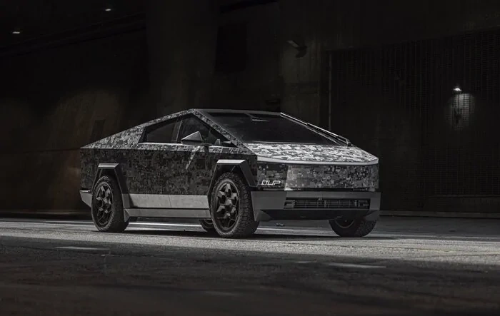 Unplugged Performance transforms Cybertruck w/ 22" Cybrhex wheels, 35" BFG KO2 tires, digi-camo wrap