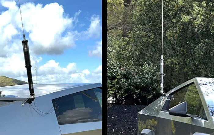HF, VHF/UHF antenna (for HAM radio) install on my Cybertruck, works really well! 📶