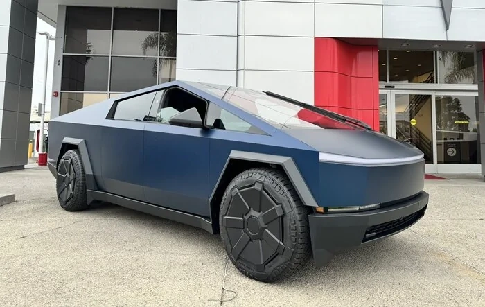 Official Tesla Satin Abyss Blue PPF color paint film wrap - first look