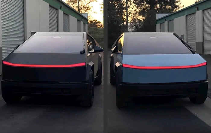 Color changing front DRL light bar by SW Lights for Cybertruck ("Nemesis Light Bar")