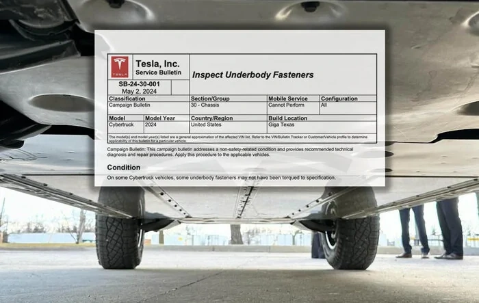 SB-24-30-001 - Inspect Underbody Fasteners (Service Bulletin May 3, 2024)