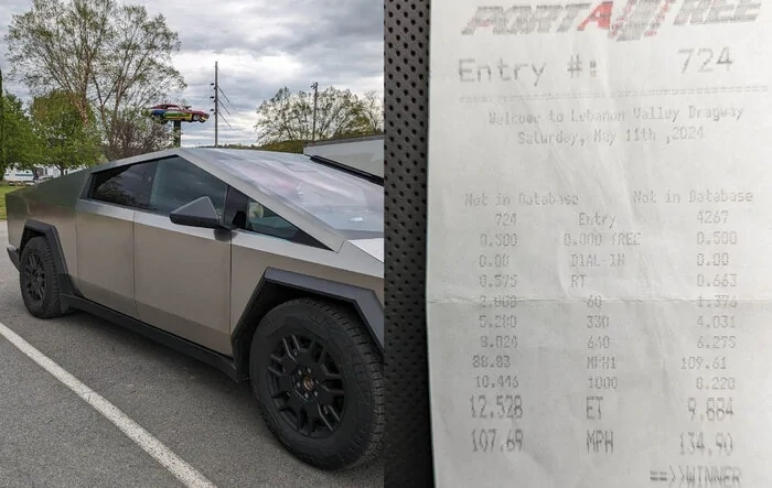 Hit drag strip in my Cybertruck at Lebanon Valley Dragway, May 10th