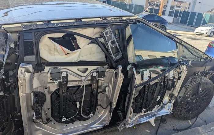 Cybertruck crashes into a ditch and here's the result