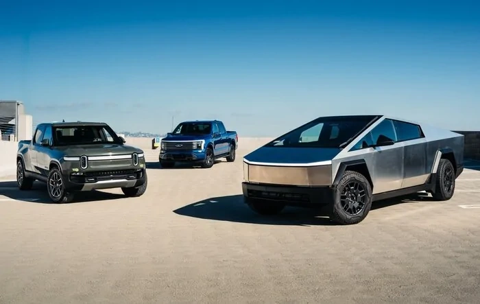 Cybertruck registrations outnumbered R1T in March 2024. Lightning lead the pack