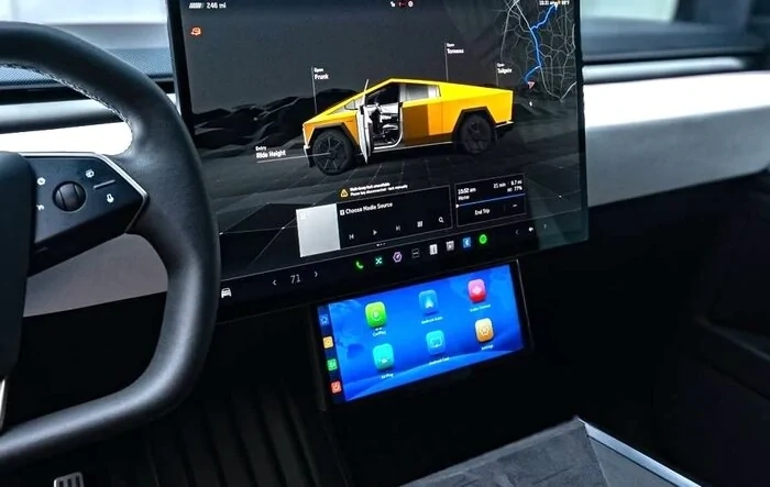 NEW plug-n-play Apple CarPlay / Android Auto functionality for Cybertruck - From TSportline.com