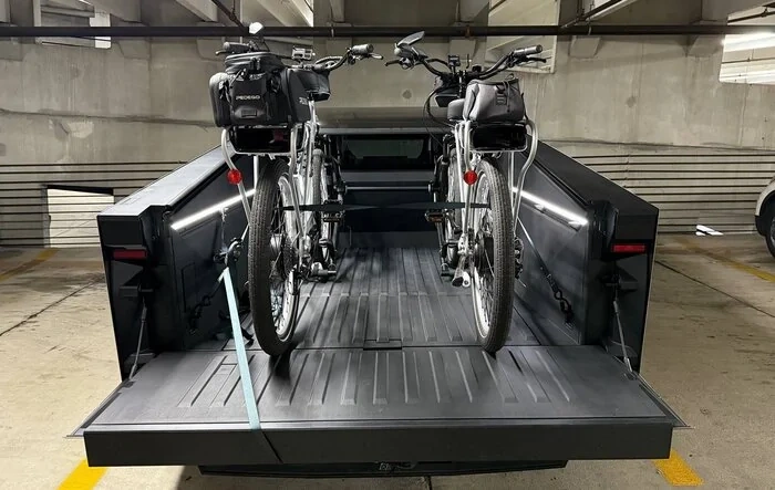 RIDE88 QR3 bike rack installed in Cybertruck bed - love it
