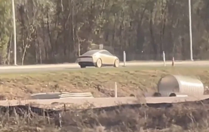 Cybercab spotted driving the roads at Giga Texas