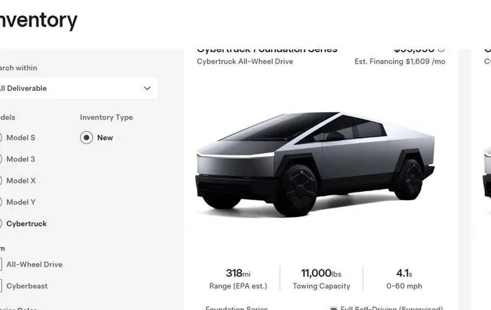Cybertruck now available as INVENTORY on Tesla site!