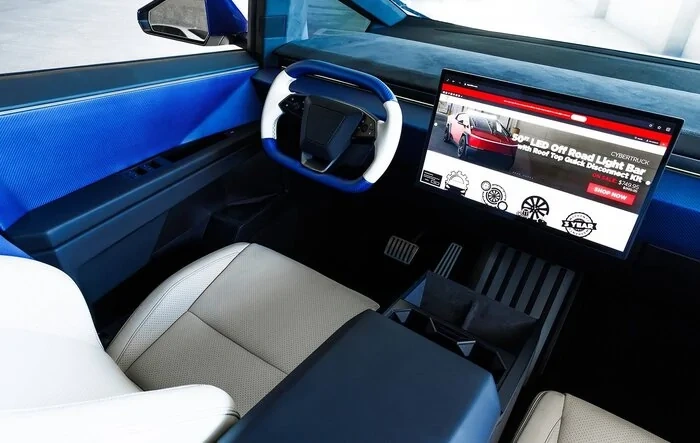 Cybertruck Full Custom Carbon Fiber & Leather Interior Trim & Squircle - By T Sportline