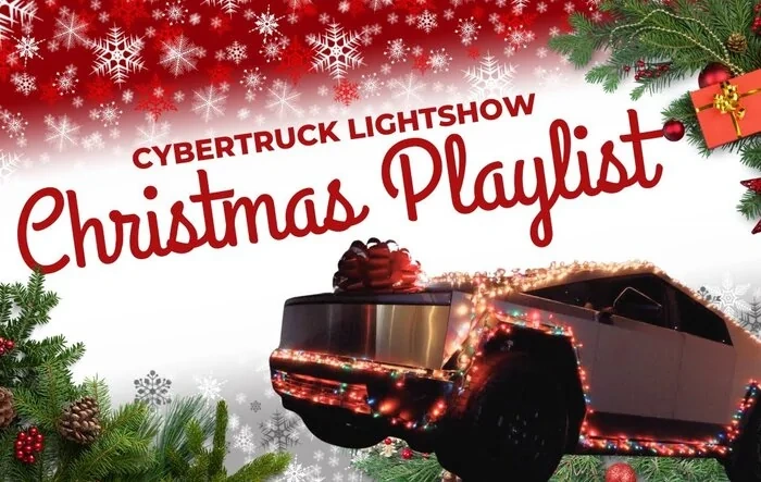 Christmas Music Playlist Video w/ Cybertruck Light Show- Free To Download and Enjoy during the Holidays!