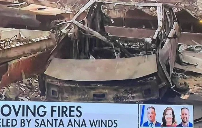 Cybertruck burned down in LA wildfires