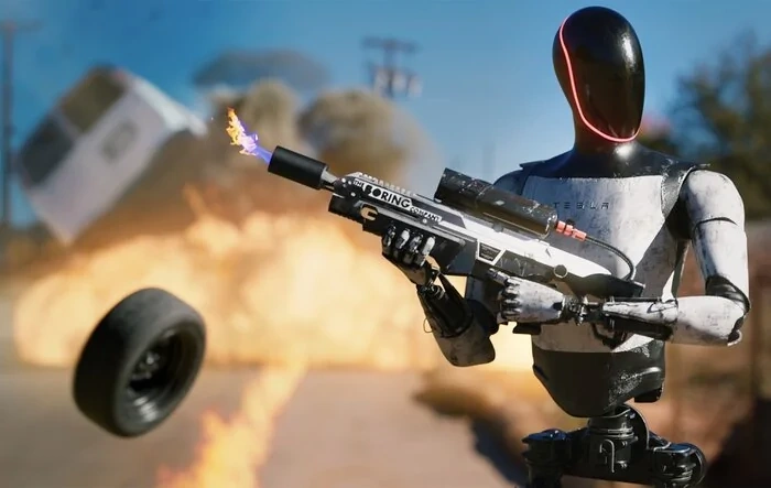 Cybertruck cameo in short independent movie: "Tesla Robots Fight Back"