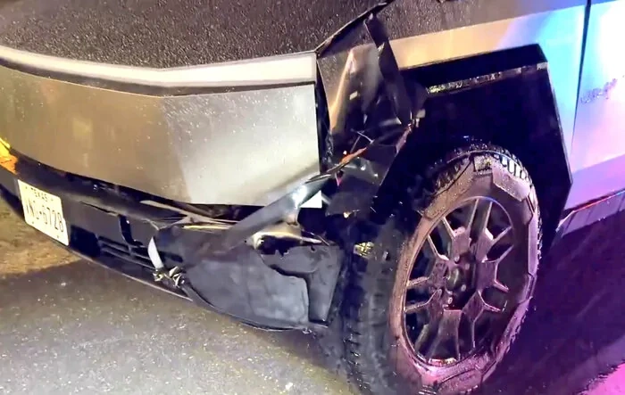 Cybertruck hits deer @ 75mph; damaged but not totaled and FSD keeps on driving