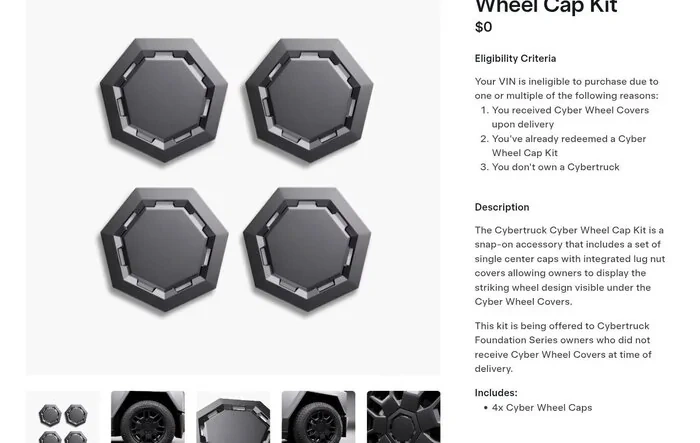 Free Cyber Wheel Caps from Tesla