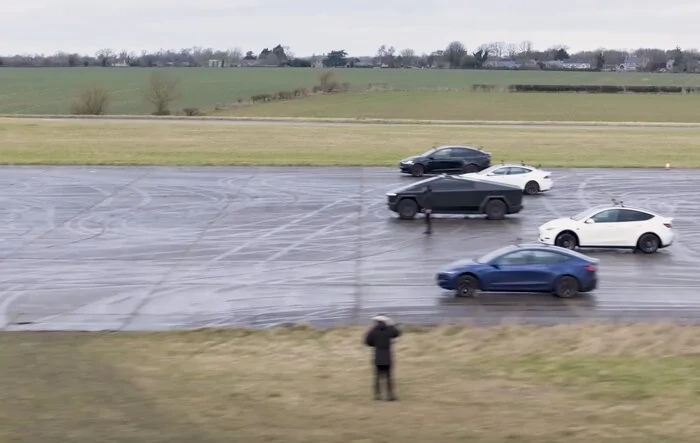 Cyberbeast drag races the quickest Tesla models available [Carwow]