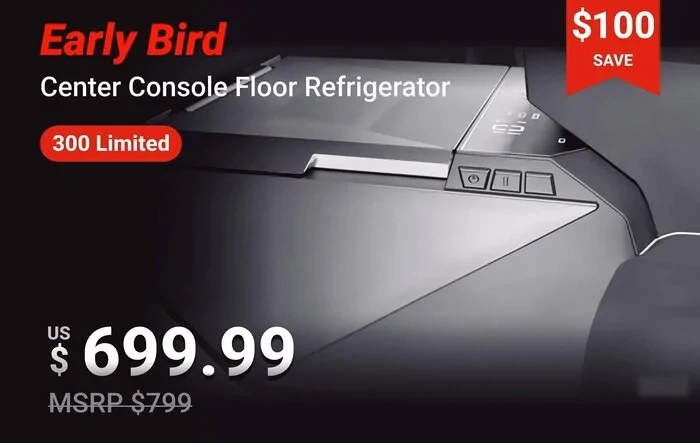 Center Console Floor Refrigerator for Cybertruck! By [CyberGear]