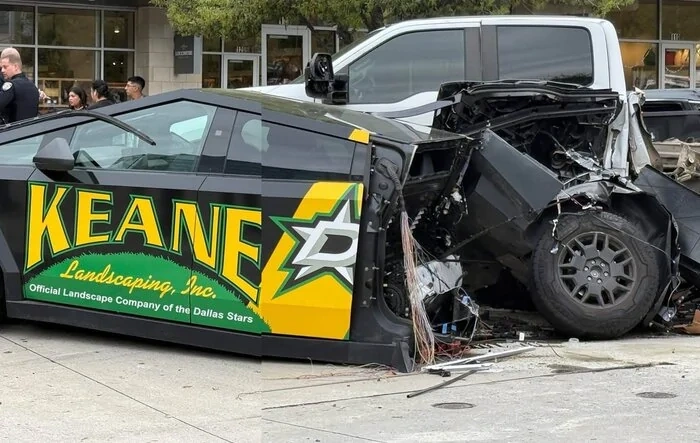 Cybertruck split in half in multi-car accident in Frisco, TX
