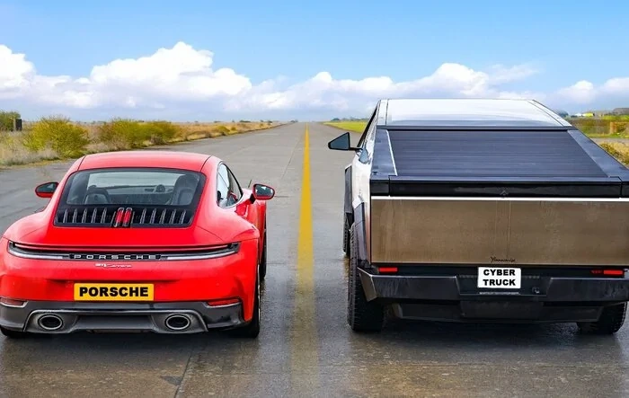 AWD Cybertruck vs. 911 - Drag Race by Carwow