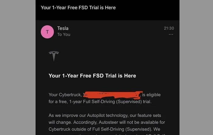 1-Year Free FSD Trial !! -- did you receive the offer?