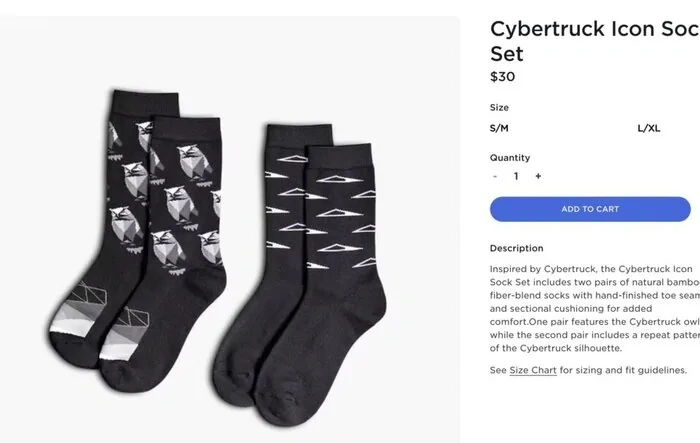 Cybertruck Socks hit the official Tesla online shop ?