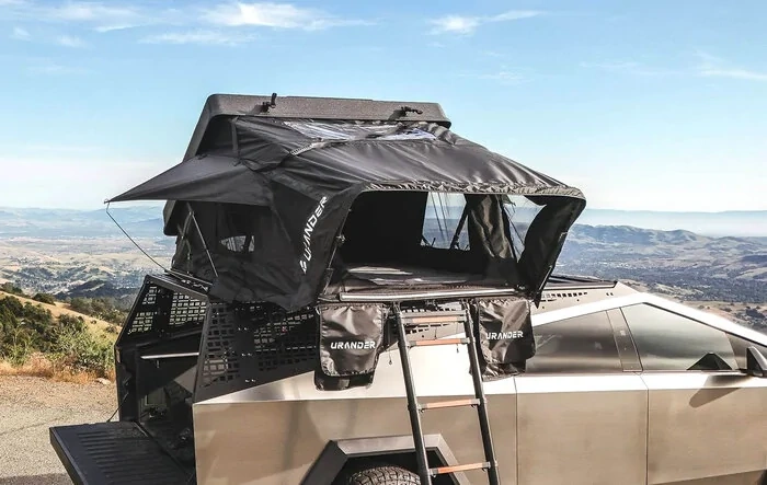 [URANDER NEW RELEASE] Ultra-Slim Hard Shell Queen Size Rooftop Tent – Built for Comfort, Designed for Your Cybertruck