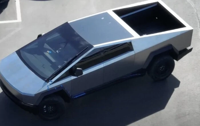? [Update: NOT Production Wiper] New Cybertruck design spied! Shortened front, no door handles, side mirrors, curved windshield glass! [Dec. 10]