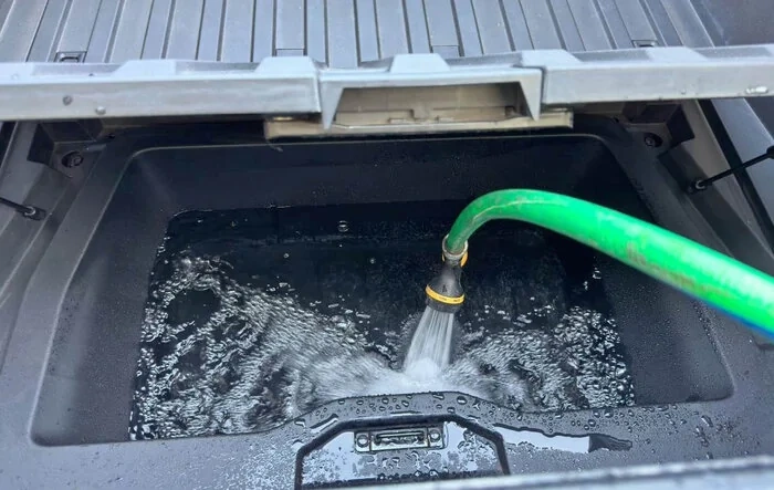 Off-Road Cleaning Hack: Cybertruck’s Secret Water Storage