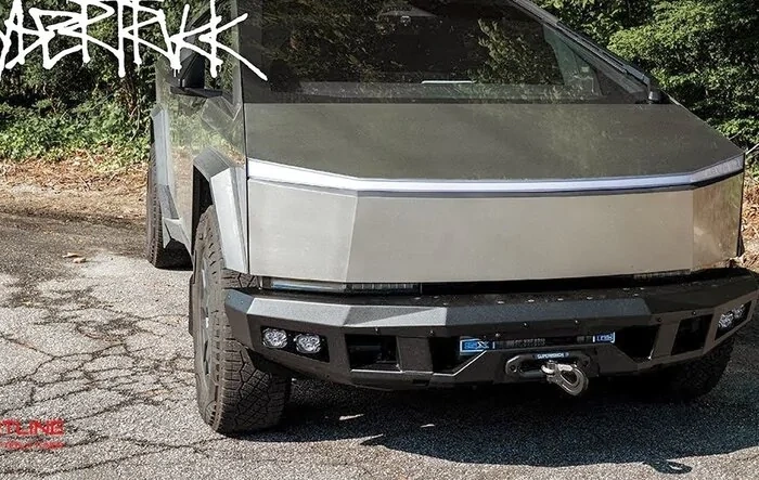 ⛰ Upgraded for Off-Road Performance! Cybertruck gets CTX Steel Bumper, Winch, LED Off-Road Light Pod - T Sportline