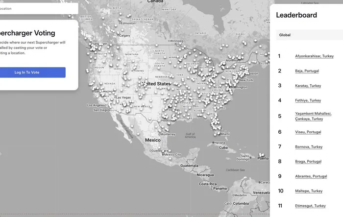 Vote for Future Supercharger Locations