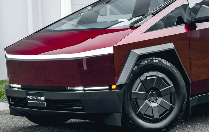 Pure PPF Metallic Redhood Cybertruck by Pristine Auto Spa Rockville
