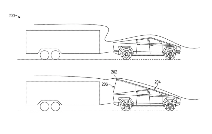 Tesla patents inflatable aerodynamic bed airbag to improve Cybertruck towing range