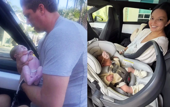 Baby delivered in Cybertruck, the ultimate family vehicle 👼🏻
