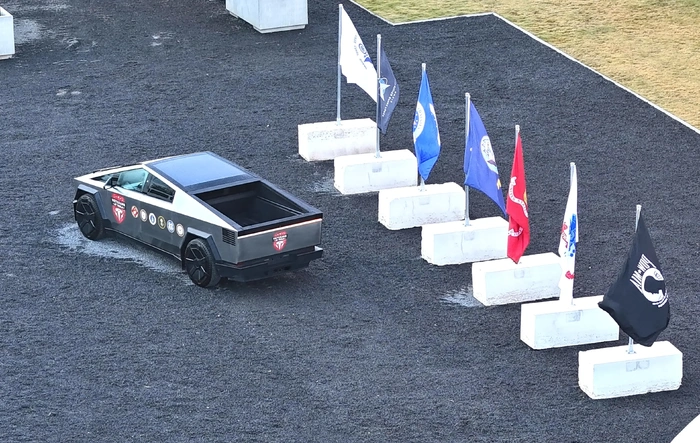 Cybertruck honors vets in Veterans Day display at Giga Texas