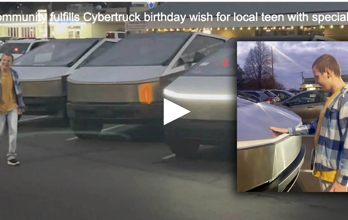 Local Cybertrucks Rally for Special Birthday Wish