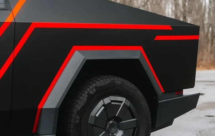 Pure PPF Frozen Black tron style Cybertruck wrapped by The Lab NA