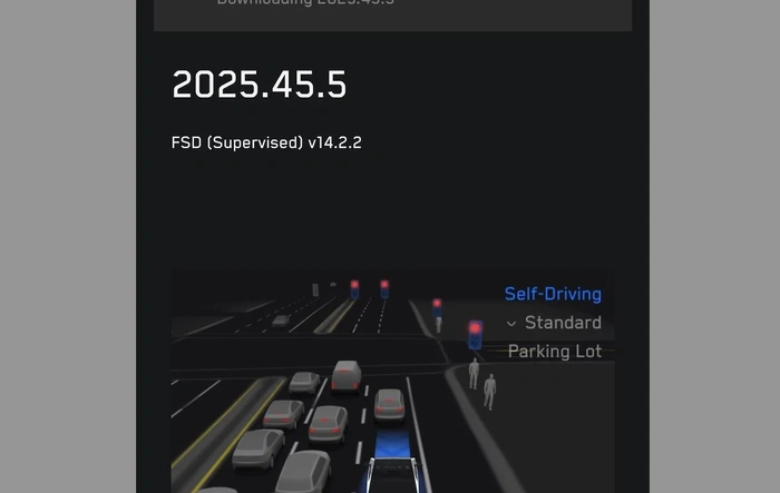 FSD 14.2.2 (Update 2025.45.5) now installing on Cybertrucks!