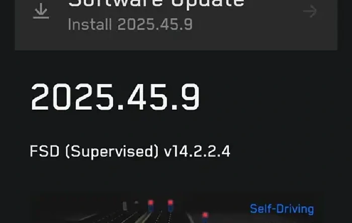 FSD v14.2.2.4 (Update 2025.45.9) happening now