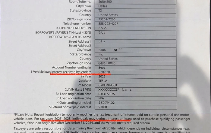 Just received CT loan interest info from bank... (vehicle interest deduction)