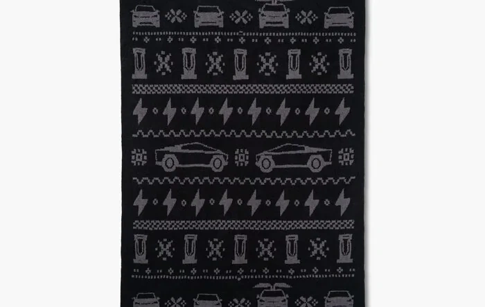 Tesla Chill Blanket features Cybertrucks
