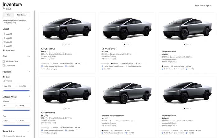 Pre-Owned Used Cybertrucks Now Available in Tesla Inventory