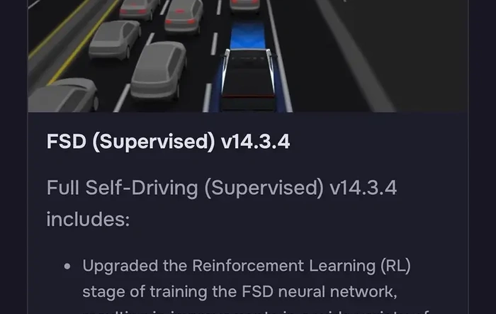 FSD v14.3.4 (Update 2026.14.6.11) is already out…